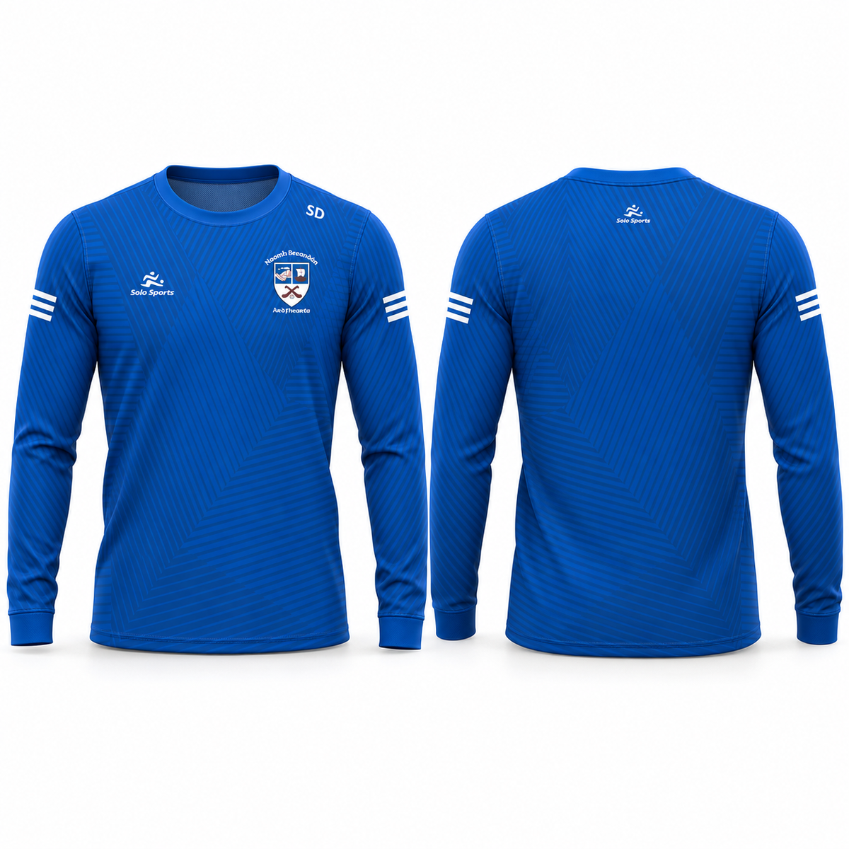 St Brendan's Hurling Club royal blue long-sleeve warm-up top, front and back