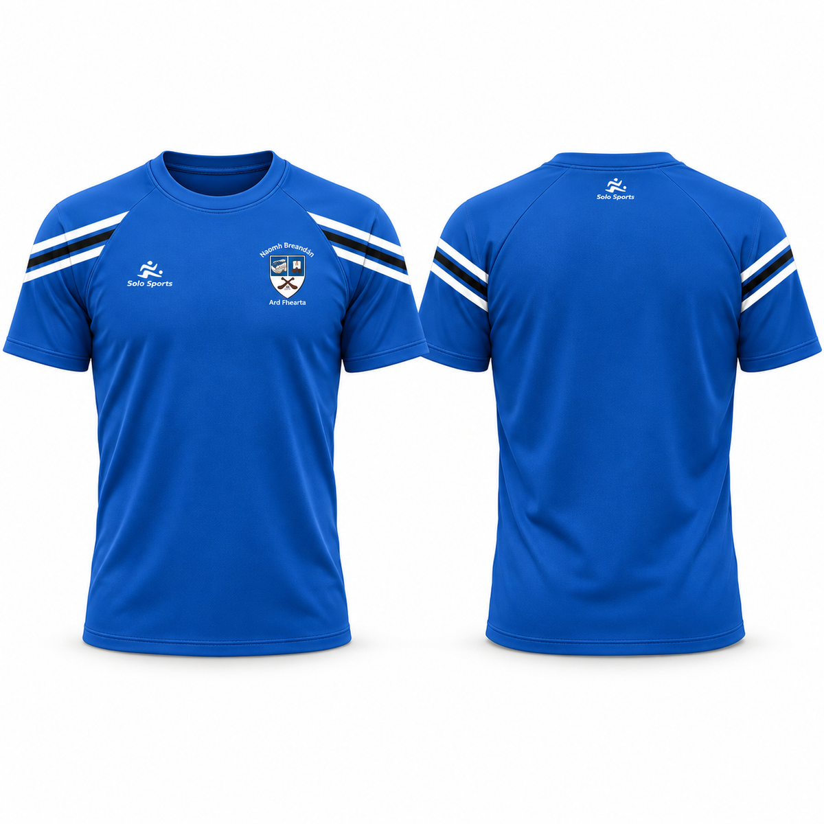 St Brendan's Hurling Club royal blue t-shirt, front and back