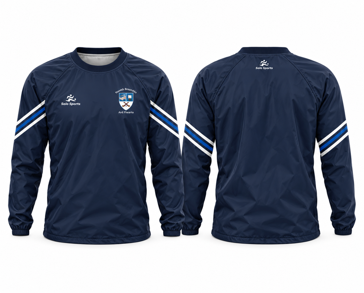 St Brendan's Hurling Club navy windbreaker, front and back
